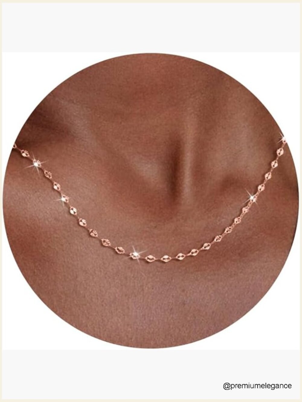 18" 925 Sterling Silver Rose Gold Plated Chain Necklace Dainty Hypoallergenic